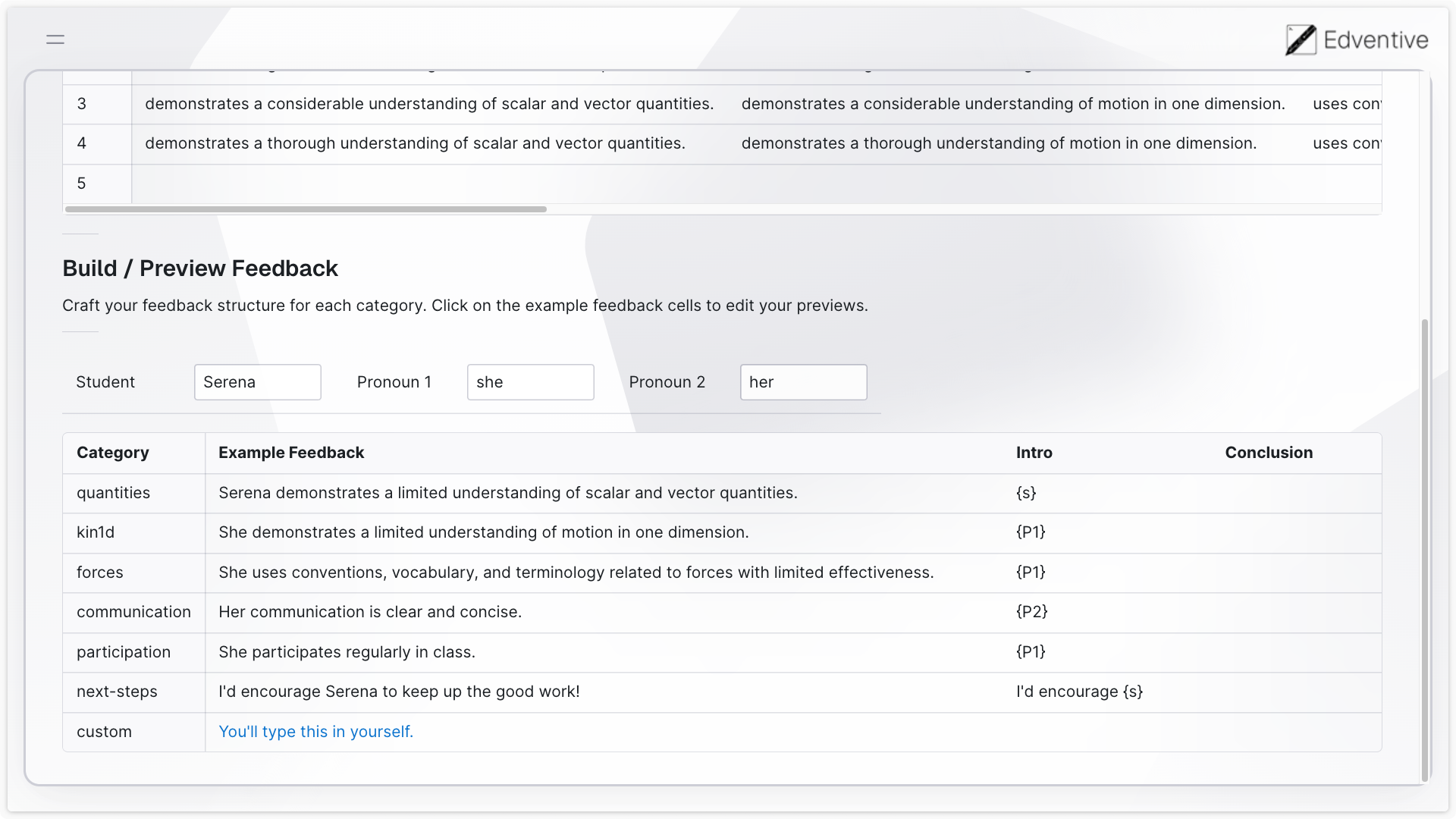 Structured and Flexible Report Blocks